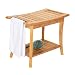 NMDCDH Tabouret de Banc de Salle de Bain, Baignoire, Chaise de Douche, Banc de Douche, tabourets de Salle de Bain, Tabouret de Douche avec étagère de Rangement, Tabouret de siège en Bois,