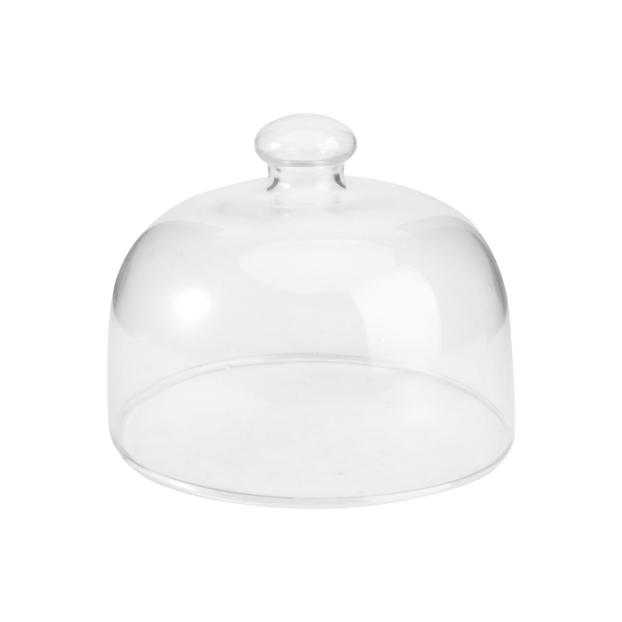 YARNOW 13cm Mini Glass Cake Dome Cover Small Transparent Food Protector Cloche for Afternoon Tea Dessert Lid for Individual Cheese Display Scone Plate Case Clear Bell Jar Lid