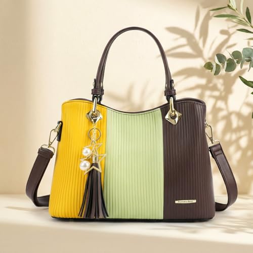 Image of Pomelo Best Purses and Handbags for Women with Multiple Pockets, Leather Top Handle Satchel Fashion Tote Shoulder Bags Ladies