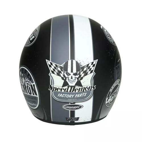 Miniatura 3 de Casco Moto Jet Casco De Moto Vintage Casco Open Face Scooter Ciclomotore Con Doble Visera Homologado Ece Vintage Flower,Xxl