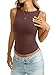 EasyGala Womens Double Lined Tank Tops Boat Neck Fitted Top Basic Sleeveless Shirts Y2K Summer Going Out Outfits Trendy Fashion Clothes 2026 Brown