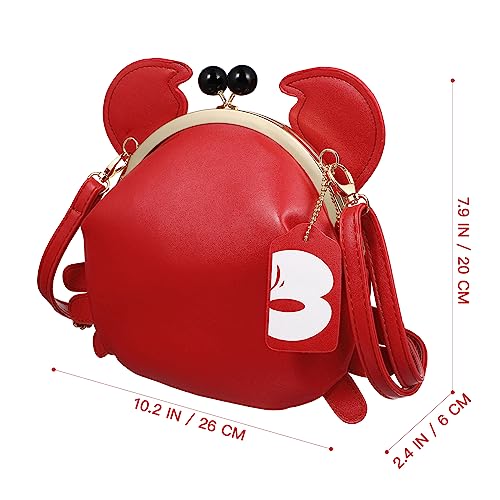 TENDYCOCO Crab Clamp Bag - Red Pu Travel Crossbody Purse for Women with Clasp Closure Small Shoulder Wallet for Daily Use3