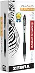 Zebra Pen SARASA Dry X20 Retractable Gel Pens, 1.0mm Bold Point, Black Ink with Rapid Fast Dry Ink Technology, Ideal for the Left Handed, Elimates Smudging and Smearing in Seconds, 12-Pack (46610)