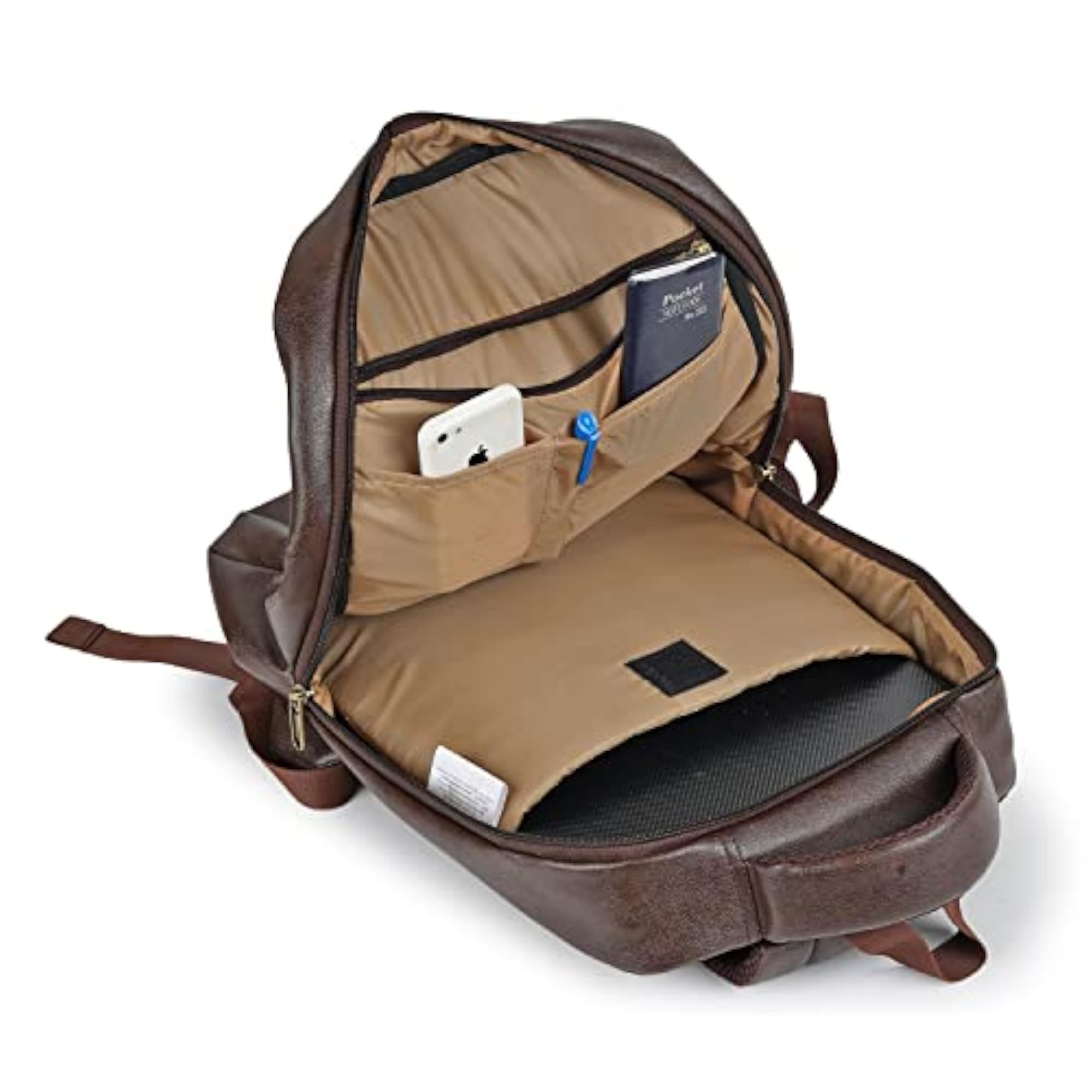PU Leather Casual Trendy Travel Laptop Backpack
