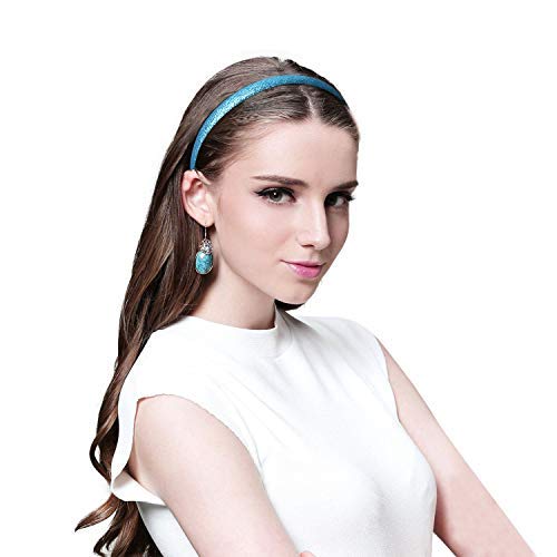 Glitter Headbands for Girls, Adecco LLC Sparkly Headbands, Colorful Plastic Headbands Different Colors 10 Pcs Per Pack