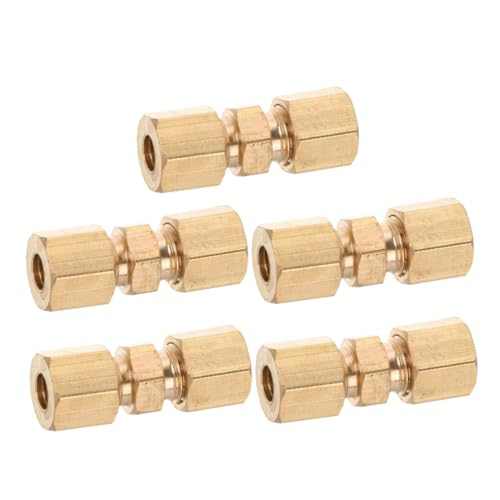 INOOMP 5 Pièces Lot de Raccords de Compression Laiton pour Tuyau Frein Od Connecteur Union Robuste Compatible Système Frein Sae Inverted Flare Installation Facile pour Voitures et Motos