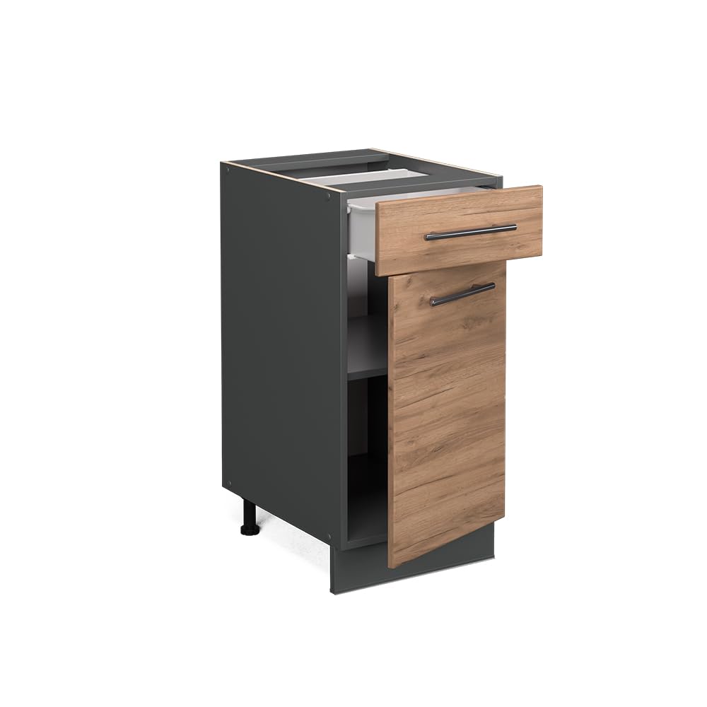 Vicco Küchenunterschrank Fame-Line, Goldkraft Eiche, 40 cm ohne Arbeitsplatte, zur Kombination mit weiteren Modulen der Fame-Line Serie