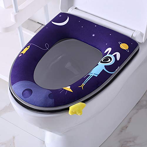 H·Aimee Universal-Reißverschluss Wasserdichtes antibakterielles Leder Home WC Sitzkissen mit Aufhängeschlaufe Badezimmer Weich und Warm Abwaschbare WC-Sitzbezüge