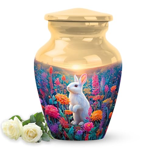 Image of Rabbit Urn - Cremation Urn Human Ash - 3 Inch - Pack of 1 - Decorative Urns for Male & Female Ashes - Human Remains for Mom & Dad - Keepsakes Urns for Ashes