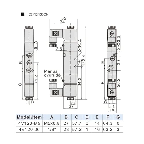 Électrovanne 4V120-06 double tête pour stopper les pertes de pression d'air - 4