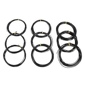 9 Bonsai geanodiseerd bonsai trainingsdraad 3 maten (1,0 mm, 1,5 mm, 2,0 mm), 147 voet (zwart)