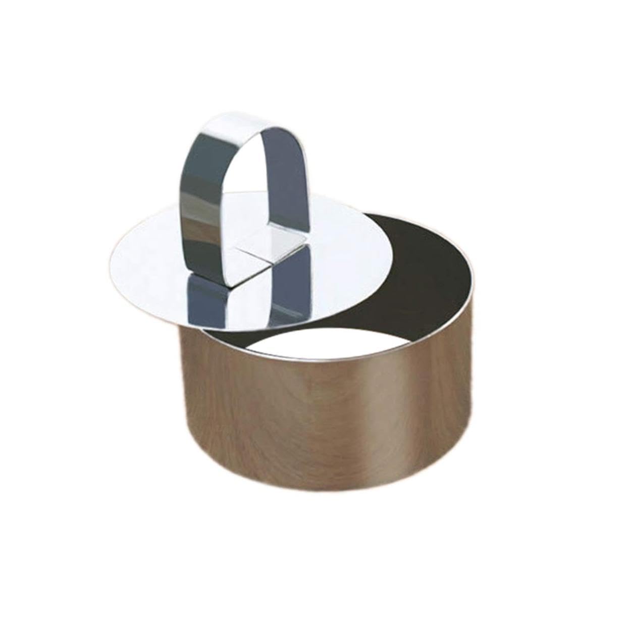 Ciieeo 2 Pcs Stainless Steel Cake Cooking Ring with Pusher Round Dessert Mousse Mold for Baking for Layering and Decorating Cakes Appetizers and Mousse Treats