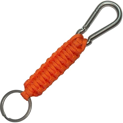 KUDAAL Chaveiro Paracord com mosquetão chaveiro trançado resistente com clipe de gancho de liberação