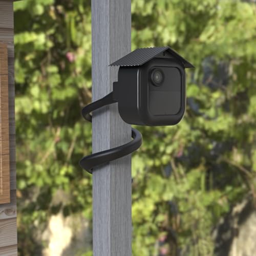 HOLACA Kunststoffhülle + Flexible Halterung kompatibel mit Blink-Kamera Outdoor 4, wasserdicht, weich, langlebig (Kamera Nicht enthalten), Kunststoffhülle+Halterung, Schwarz