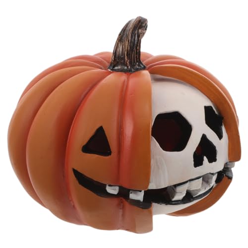 Calabaza y calavera de resina Toyvian adorno gótico resistente 2