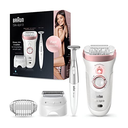 Braun Silk-épil 9 9/890 SensoSmart Épilateur Électrique Or Rose - Épilateur Sans Fil Avec Technologie Wet & Dry Et 7 Accessoires