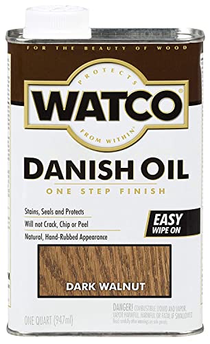 Watco 242220 Danish Oil Wood Finish, Quart, Dark Walnut