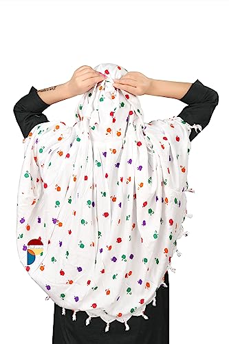Image of Cotton Innovative Stylish Printed Pattern Fancy Scarf With Sun Protection Cover Face Cotton Driving Scarf for Women and Girls