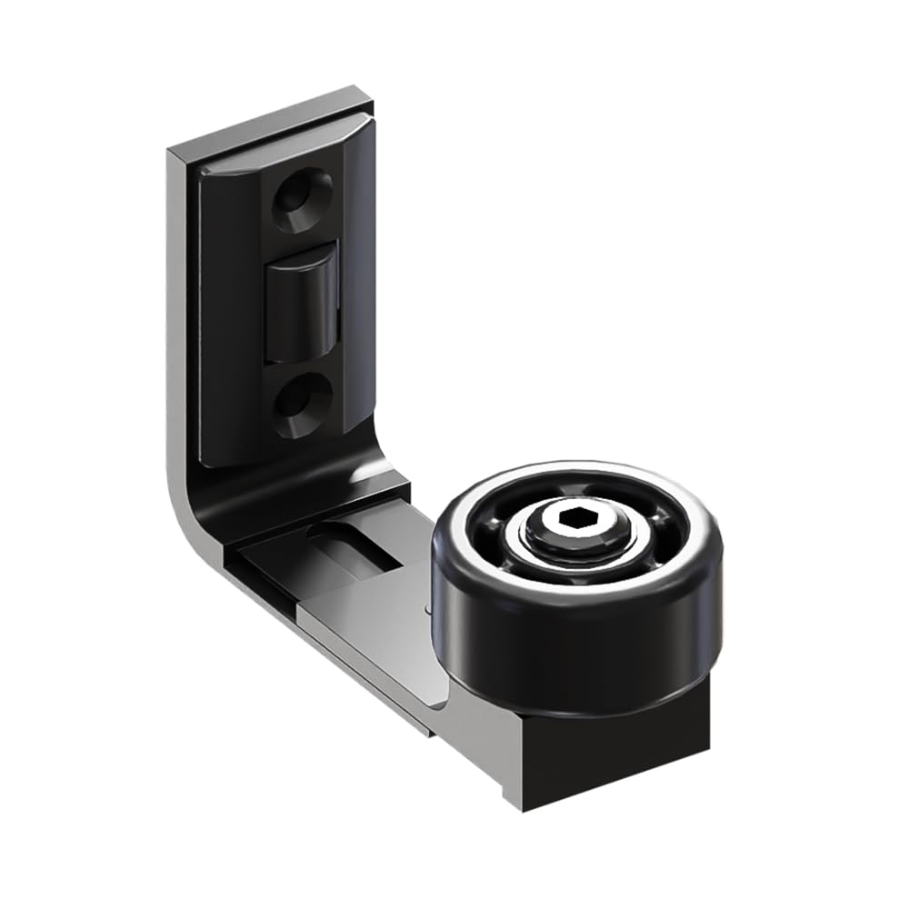 CCJH Guía de suelo ajustable para puerta corredera, soporte inferior, grosor 2,5-6 cm, negro
