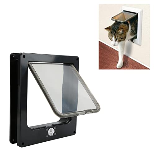 Pet Screen Door,Wearproof Automatic Window Closure Function Cat Interior Door for All Standard Interior Doors(L)