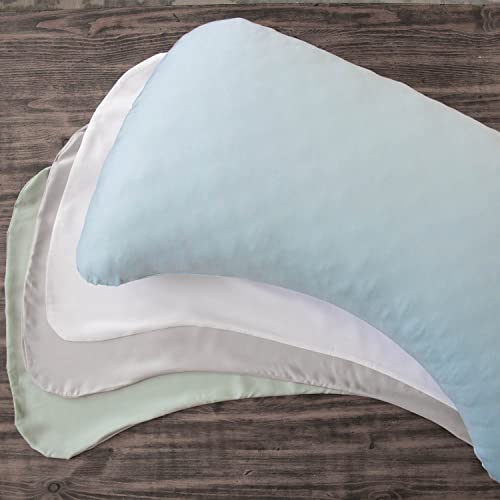 Image of Honeydew Queen Side Pillow Case - Fits The Scrumptious and Essence Curved Pillows for Side Sleeping - Comfortable and Soft Cooling Viscose Made from Bamboo Fabric - Queen Size (Coastal Blue)