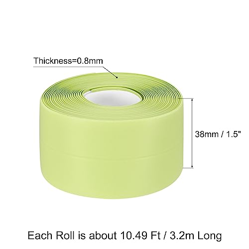 Image of uxcell Waterproof Seal Caulk Strip Tape Self Adhesive, 1pcs 10.5 Ft L x 1.5 inch W PVC Sealing Tape Caulking Tape for Kitchen Countertop, Bathroom, Toilet, Bathtub Floor Wall Corner, Green
