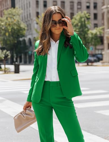 Image of luvamia Women's Two Piece Sets Pants Suits Dressy Business Casual Outfits Professional Blazer Pantsuits Set Work Office
