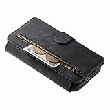 Trugox Zip Wallet Case for Apple iPhone 14 Phone Case with Ring Stand RFID Blocking Safe Card Holder Leather Purse Folio Book Folding Flip Case Cover Women Men - Black - Image 7