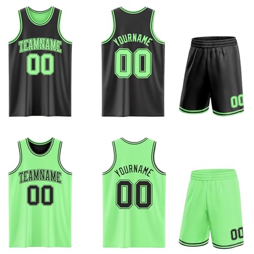 Design Black and Pea Green Youth League Basketball Jersey, Custom