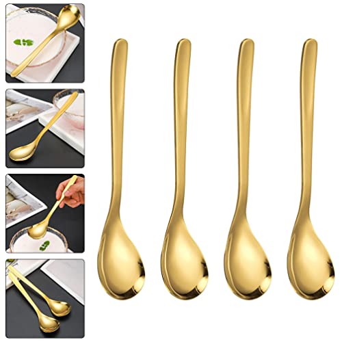 Cabilock 4 Pcs de Aço Inoxidável Colher de Colher Grandes Colheres de Chá de Sobremesa Uso para Casa