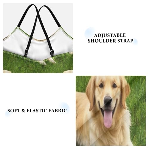 Dogs Lying Green Grass Girls' Athletic Swimwear, Summer Beach Bathing Suit, 3-103