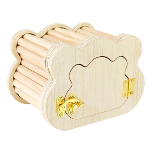 Casa de madera ligera - Hideaway para hámster compacto, acogedora casa para dormir para mascotas | Hámster enano escondite con agujeros de ventilación flujo de aire, casas de madera lindas diseño