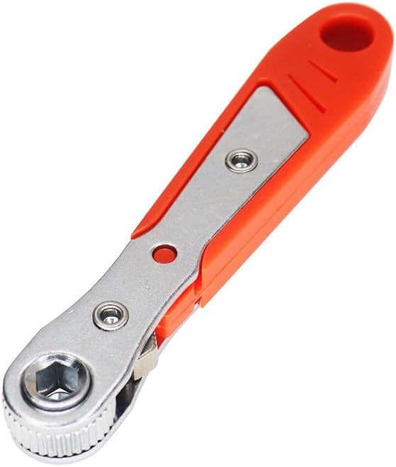 1PC Red Steel Multifunctional Tool: Screwdriver with Ratchet, Wrench, Bender, Crosshead Cover, Narrow Space Compatible, Red