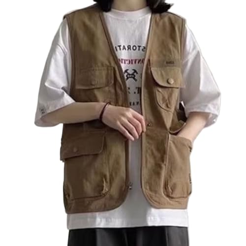 Heartbridge レディース薄手アウトドアベスト カーキ M