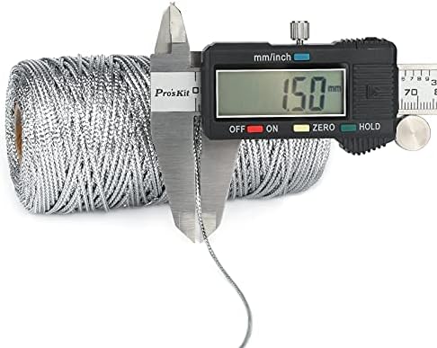 jijAcraft 100M Silver Twine String, 1.5mm Thick String Wrapping Cord for DIY Craft Making Gift Wrapping