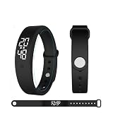RANJIMA Vibrationswecker Armband, Vibrationsalarm Erinnerung Uhr,Silent Vibrating Alarm Reminder Watch mit Timer und 10 täglichen Alarmen,Trinkerinnerung Alarm Medikamenten Wecker (Schwarz)