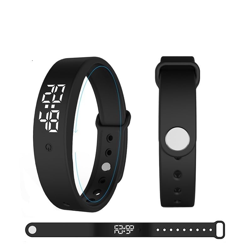 RANJIMA Vibrationswecker Armband, Vibrationsalarm Erinnerung Uhr,Silent Vibrating Alarm Reminder Watch mit Timer und 10 täglichen Alarmen,Trinkerinnerung Alarm Medikamenten Wecker (Schwarz)