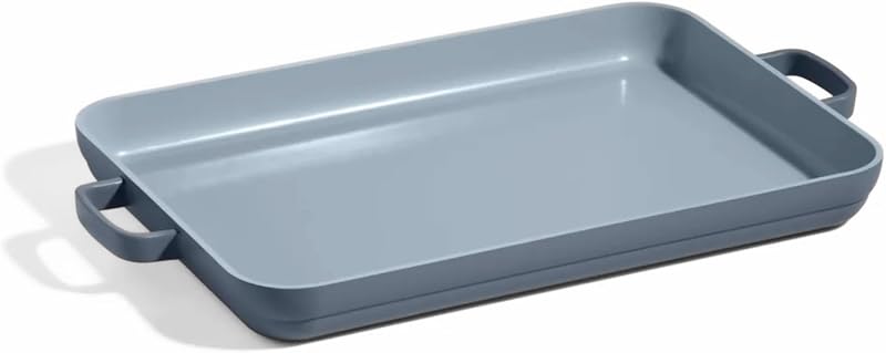 Our Place Sartén para plancha, plancha para estufa de cerámica antiadherente de 5 cuartos y bandeja para hojas | Sartén para plancha y sartén de cerámica antiadherente sin PFAS con asas, apta para estufa a horno, inducción y horno hasta 450 °F