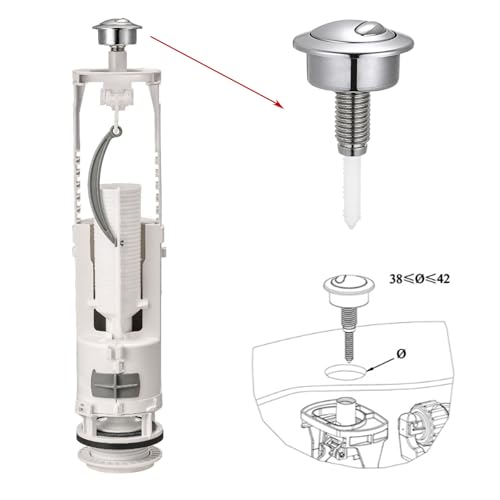 Botón pulsador para inodoro doble descarga ABS resistente kit de recambio 6
