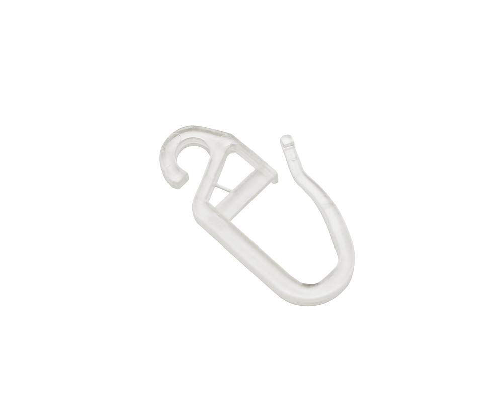 Gardinia Folding Hooks for Curtain Rings, Curtain Hooks, Eyelet Diameter 4 mm, for New York Series with Diameter 12 mm, Plastic, Clear
