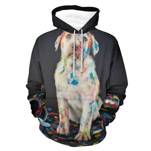 Hoodie Chien du Labrador unisexe en taille S, pull à capuche noir manches longues pour homme et femme