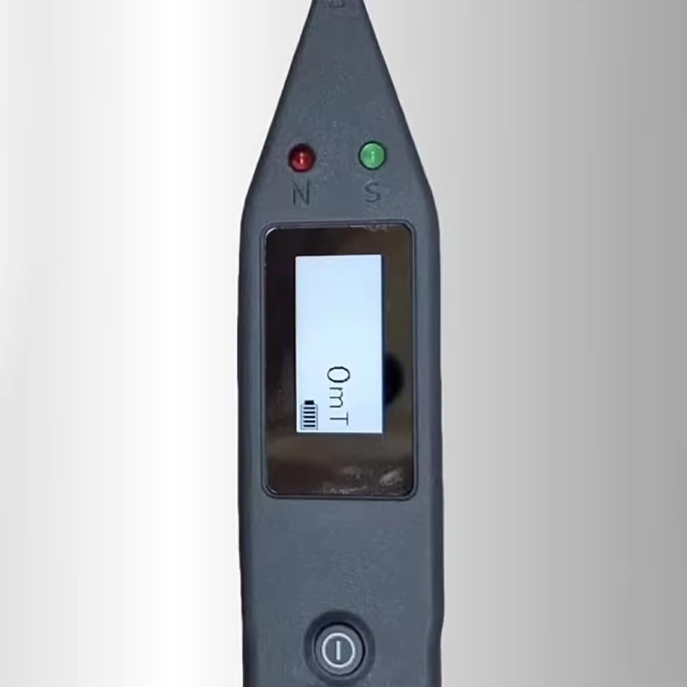 Miernik natężenia pola magnetycznego, przenośny cyfrowy Teslparametr, ze wskaźnikiem polaryzacji LED N/s, łatwy w użyciu, 0-2500 m, ogólna dokładność ± 5%, do warsztatów i klas