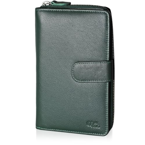 Image of Big Fat RFID Blocking Leather Organizer Checkbook Wallets For Women - Clutch