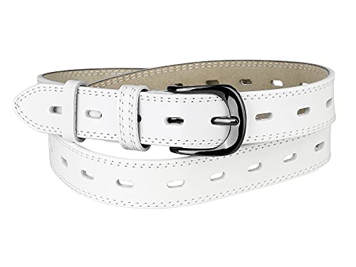Allegra K Faux Leather Belt Hollow Waist Belts With Buckle Belts For Women 111.5Cm/43.89" White #TOP22
