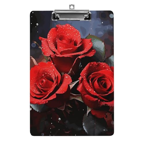 Porte-bloc romantique en acrylique format lettre A4 portable rigide