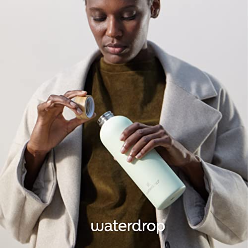 waterdrop® Stahlflasche 600 ml, isolierte Trinkflasche, auslaufsichere Thermoskanne, 24 Stunden kalt, 12 Stunden heiß, doppelwandige Edelstahl-Wasserflasche, bruchsicher geeignet