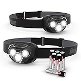 Energizer Vision HD+ 260 Lumen LED Head Torch, Black, Water Resistant Headlamp, Bright Adjustable Headlight, Perfect for Camping, Hiking, Running, DIY & Dog Walking, Pack of 2, Batteries Included