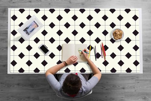 Sous-main de bureau en vinyle haut de gamme au motif géométrique chic