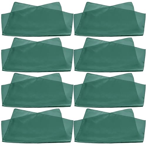 Generic Servilletas de Satén Lavables 8 Piezas, Color Verde 43x43 Cm, Servilletas de Tela Suaves para Mesa, Fiesta y Restaurante, Absorción Alta y Reutilizables