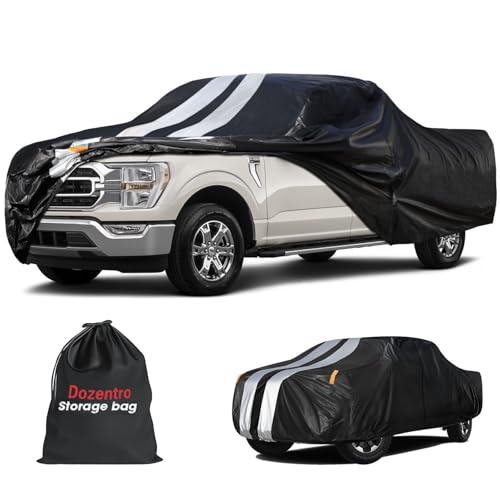 Image of Ford F150 Truck Cover Custom Fit 2008-2026 SuperCrew Cab Short Bed(5.5'-6.5') with Door Zipper, 12 Layer Pickup Truck Cover Waterproof All Weather, Car Tarp for Wind Dust Sun etc Protection.